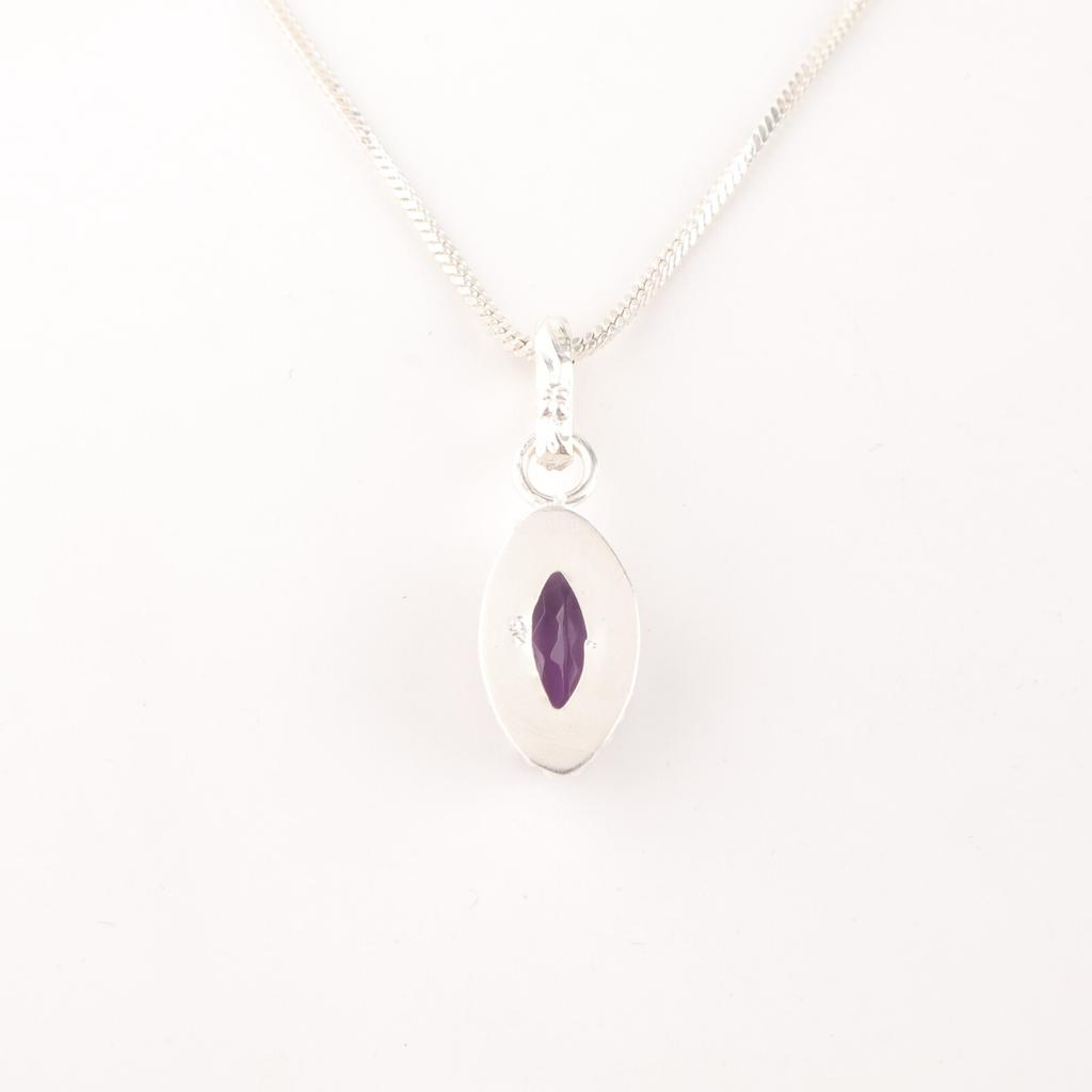 Natural Amethyst Gemstone 925 Sterling Silver Jewelry Handcrafted Women Pendant PP-59-3
