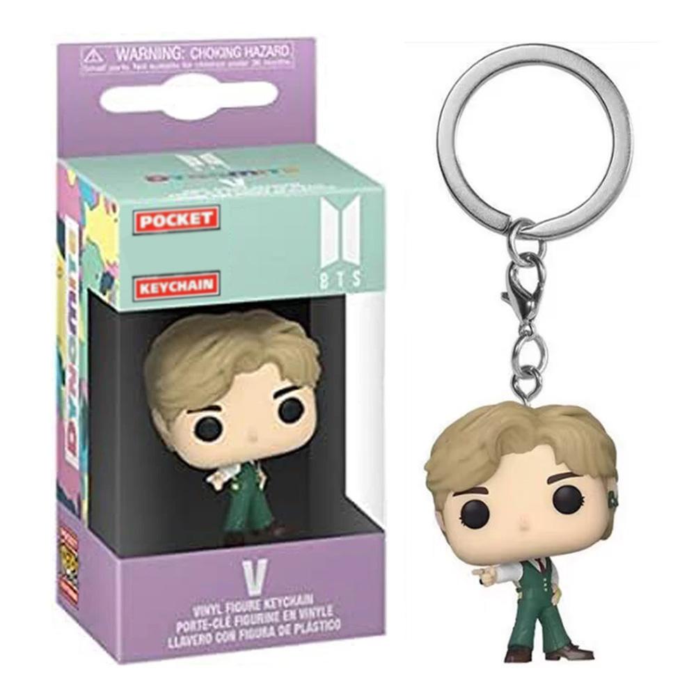 Funko POP Neuer Schlüsselanhänger Spielzeug Herren Team JUNG KOOK JIMIN Jin V J-HOPE Pocket Pop Schlüsselanhänger Vinyl Actionfigur Sammelspielzeug