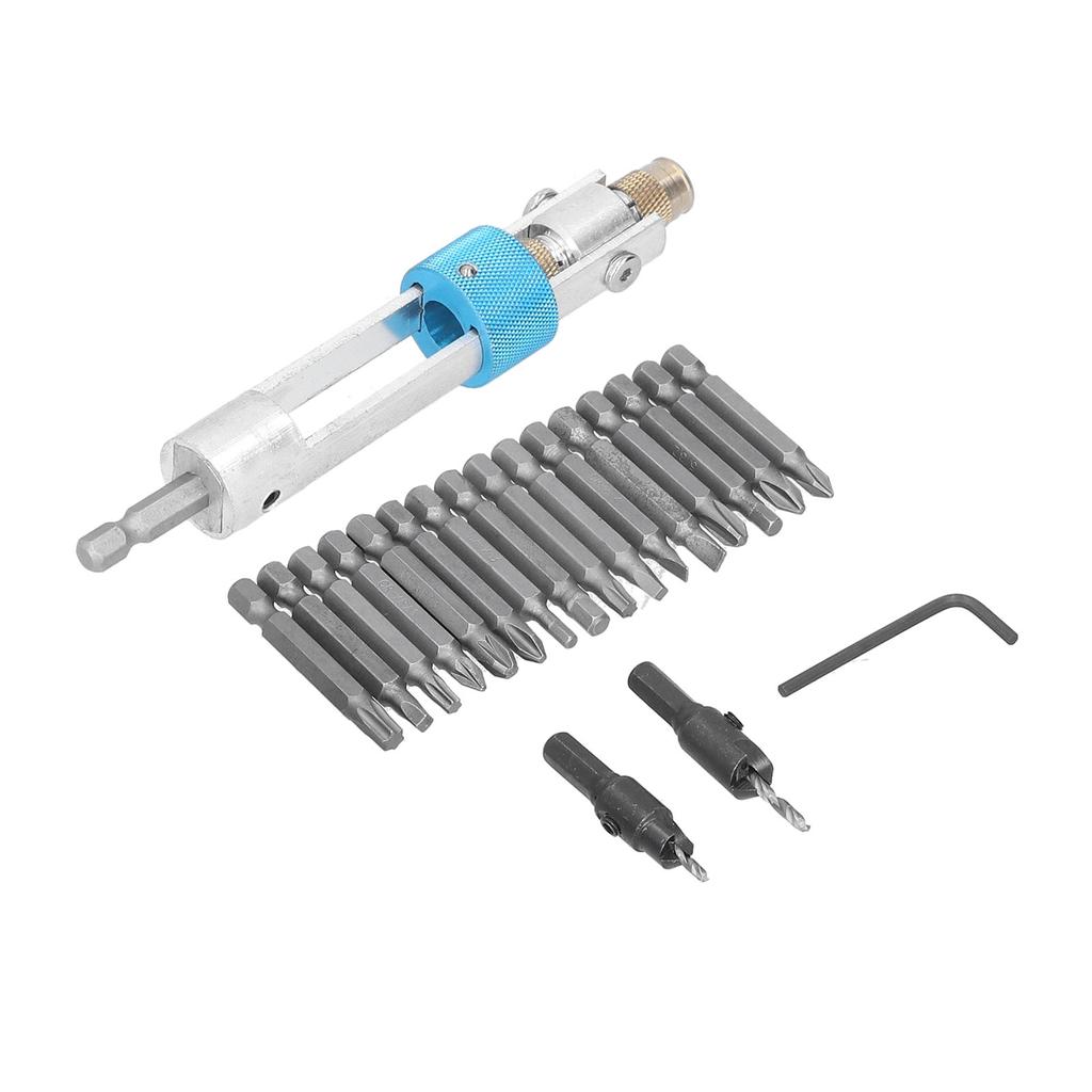 20Pcs/Set Countersink Drill Bit High Speed Steel Screwdriver Bits Screw Driver Converter Hand Tool