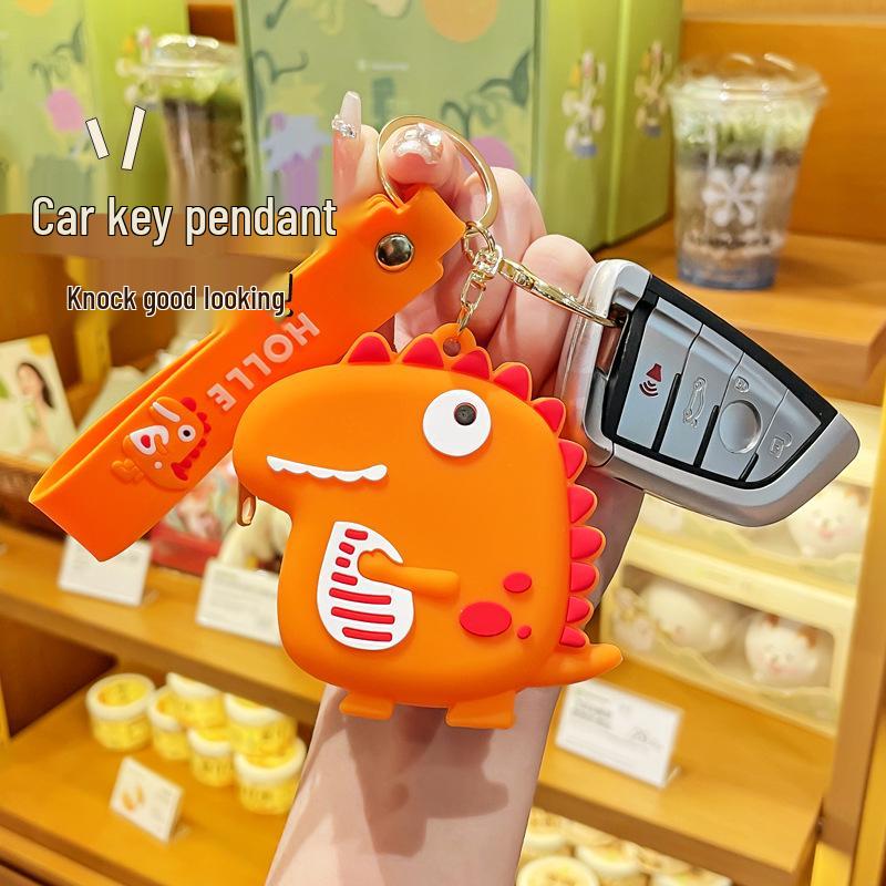Adorable Dinosaur Silicone Coin Purse & Keychain - Kids' Storage Pouch