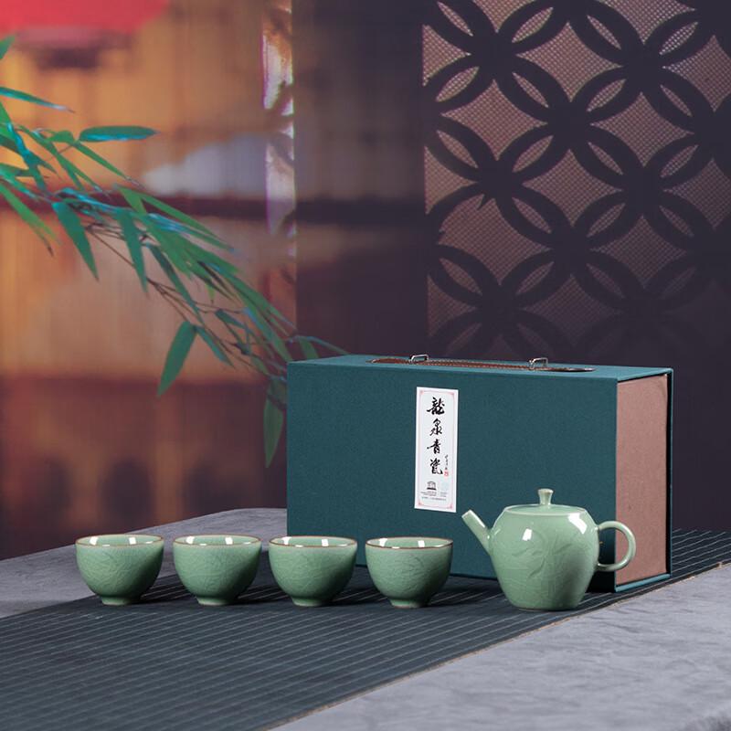 

Ge Ware Plum Green Travel Kung Fu Tea Set