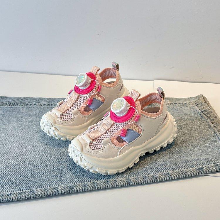 

Girls shoes summer 2025 new children s mesh sneakers soft sole girls single mesh shoes breathable summer sandals 37 розовый