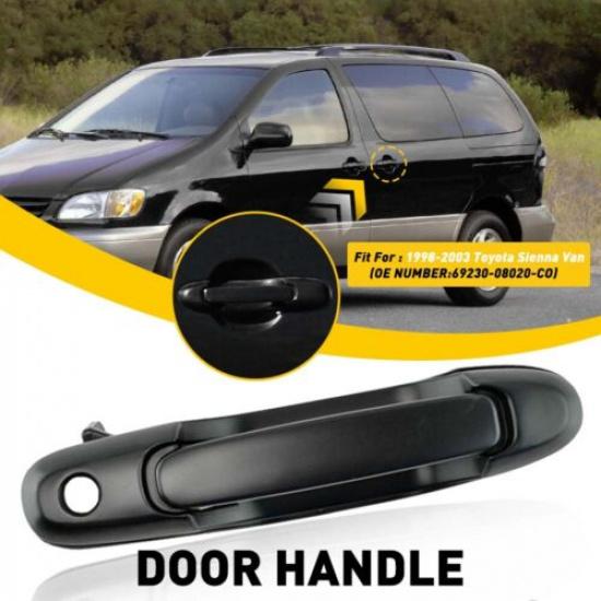 For 98-03 Toyota Sienna Exterior Sliding Left Door Handle Right / Rear Black