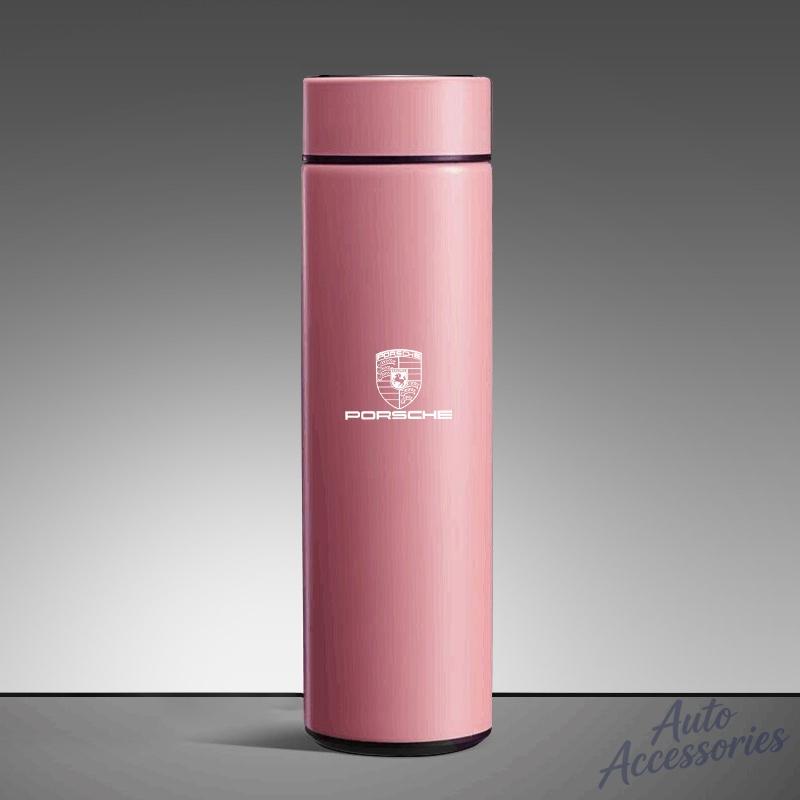 AFUHD1 500ML Temperature Display Thermos Cup Stainless Steel Vacuum Insulated Cup Sticker For Porsche Cayenne Macan 911 Taycan Cayman