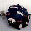 1pc Cherries Cats Automatic Folding Umbrella Portable Collapsible Design, 8-Rib Iron Frame, Durable Fabric, All-Season Casual Outdoor 150