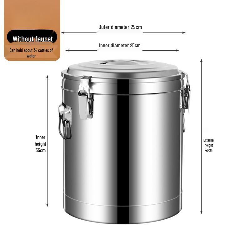 Large Capacity Stainless Steel Insulated Bucket for Porridge, Rice, Tea, and Hot Water