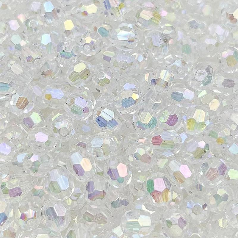 

Акриловые граненые хрустальные бусины, прозрачные свободные разделительные бусины для поделок, браслетов, ожерелий, украшений, сумок, украшений 200pcs 6mm