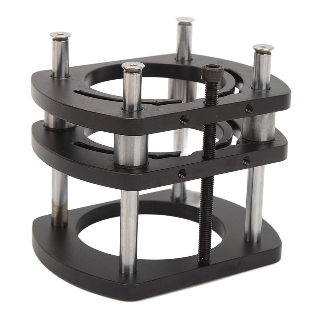 Trimming Machine Router Lift Table Base Aluminum Alloy Router Lift System with 4 Jaw Clamping Black