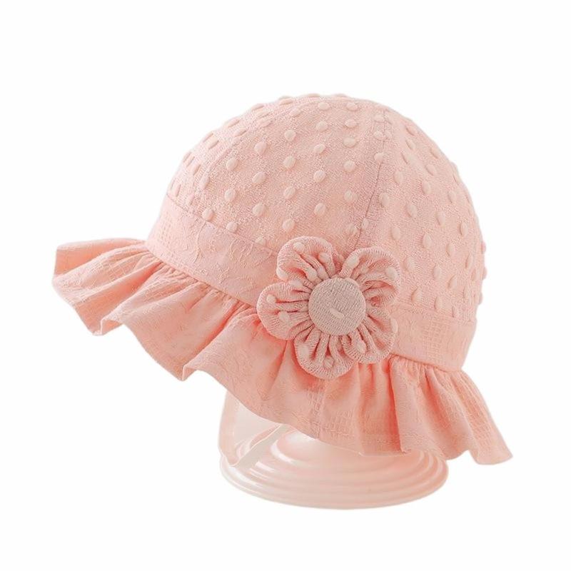 

Baby Girls Summer Sun Hat Casual Breathable Flower Bucket Hat Toddler C