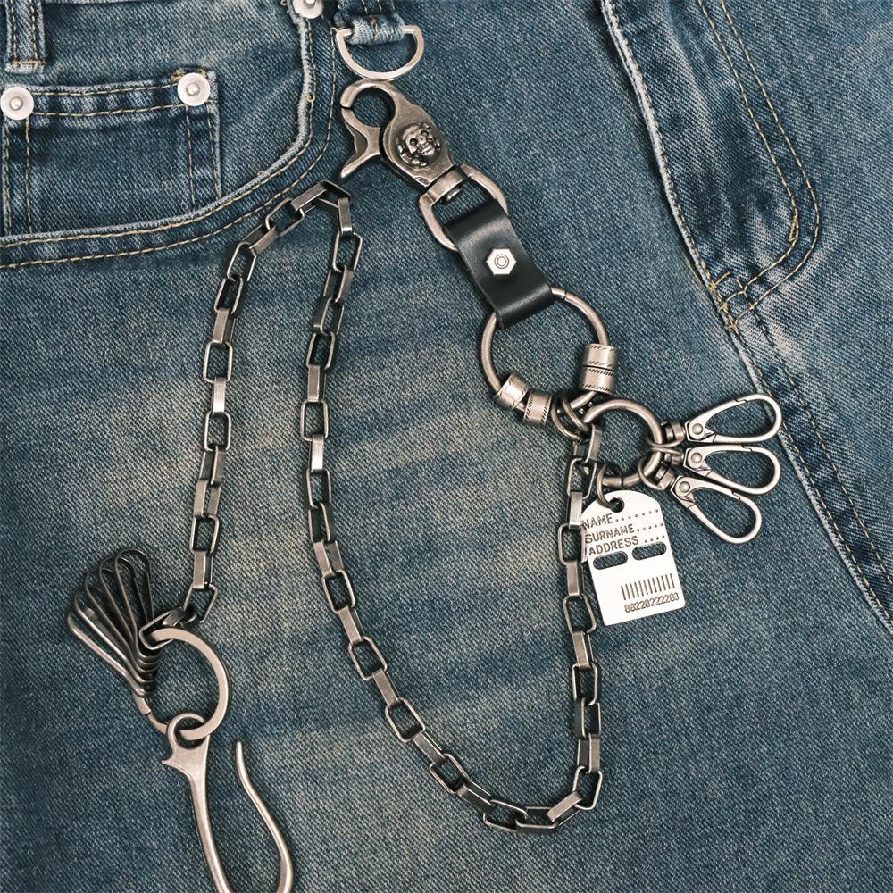 Punk Summer Single Circle Pants Chain Hip Hop Men's and Women's Skull Bead Chain Pants Chain
