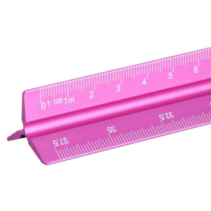 Architectural Scale Ruler, 12" 300mm Aluminum Architect Triangular Ruler for Architects, Students, Professional