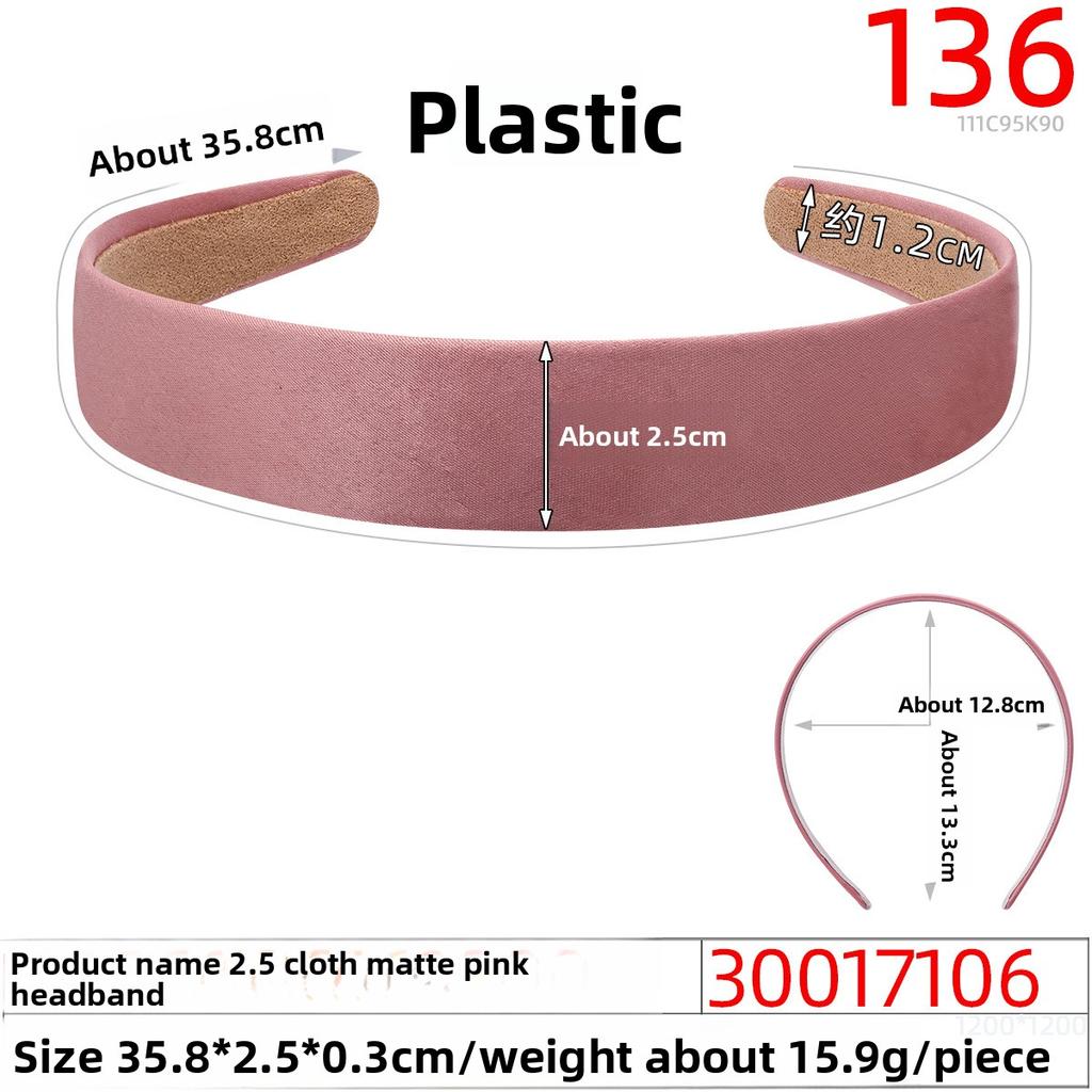 Buntes Satin Haarband mit breiter Krempe Retro Handgefertigte Haarnadel Einfaches Damen Taschentuch Stirnband