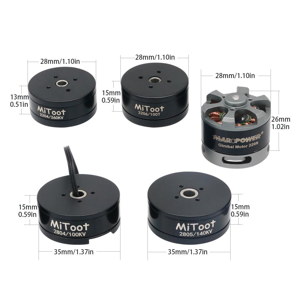 Mitoot Brushless Gimbal Motor 2208 80T/ 2204 260KV / 2804 100KV / 2805 140KV / 2206 100T For CNC Digital Camera Mount FPV Drone