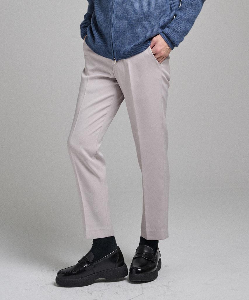 ANALOG MOOD Semi-Wide Hidden Banding Slacks (Gray)