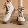 British Style Lace-up Thick Bottom Ankle Boots Women Fashion Round Toe Platform Boots Comfortable Winter Warm Designer Boots