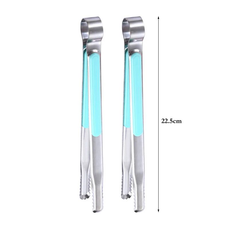 2Pcs BBQ Grill Tongs Korean Barbecue Meat Tongs Stainless Steel Food Clamp Small Cooking Tongs BBQ Accessories Kitchen Tools