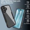 For iPhone 17 Case Acrylic+TPU Clear Phone Cover with PET Screen Film