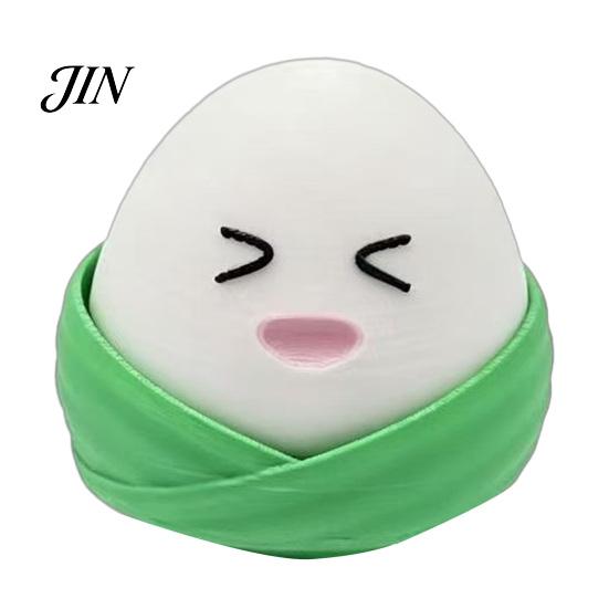 Office Desk Stress Reliever 3D Printed Zongzi Fidget Clicker, Cartoon Rice Dumpling Finger Decompression Toy Relief Food Toy, Gift for Dragon