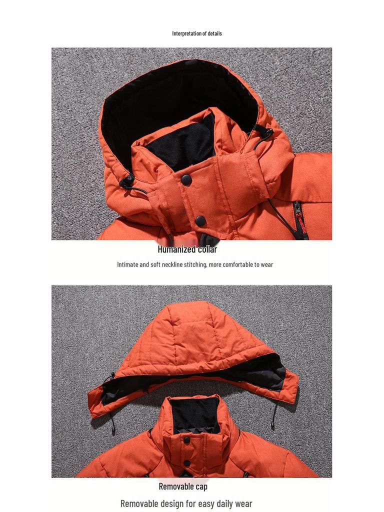 Herren Kurzmantel mit Kapuze für den Winter - Dick, Lässig, Outdoor, Kälteschutz