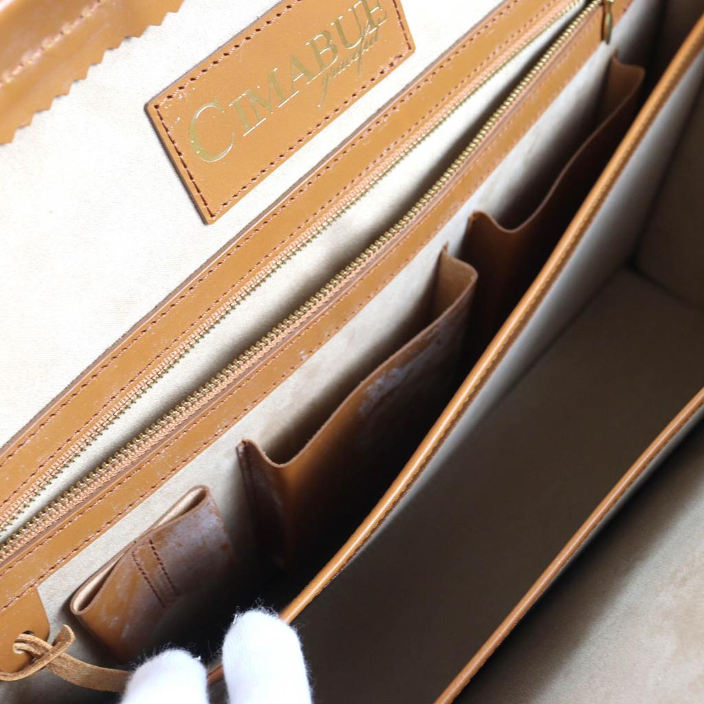 CIMABUE Business bag Alexander Dulles Bag Bridle leather Camel leather Used