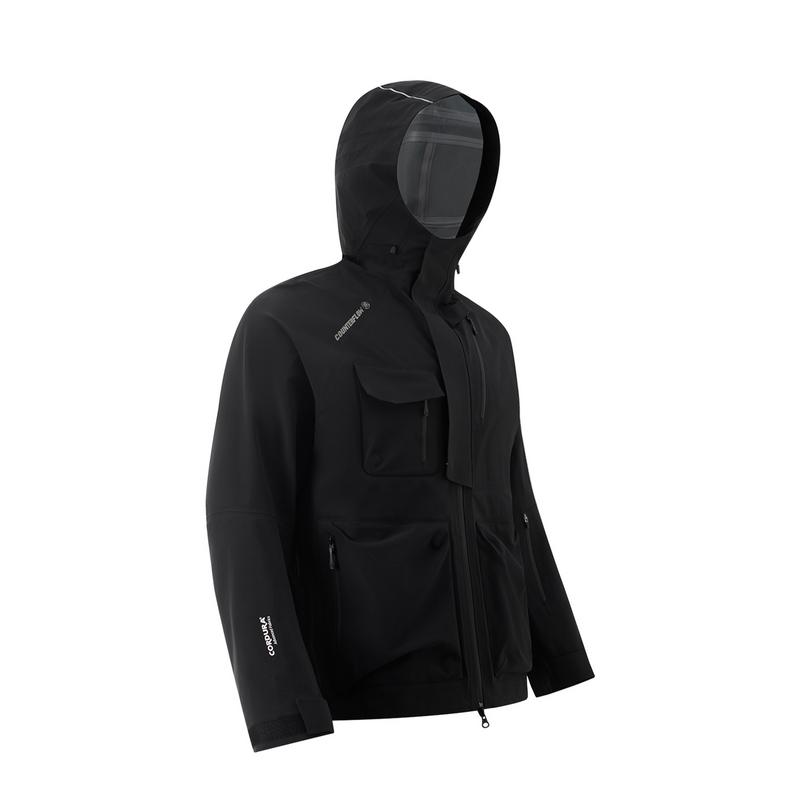 Li Ning Breath Pro Series Letter Zipper Hooded Comfortable Breathable Long Sleeve Waterproof Windproof Jacket Unisex Jacket Black AEMU045-5
