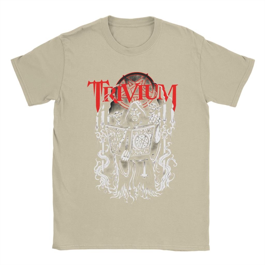 Novelty TRIVIUM Dark Book TShirts Men Round Collar 100 Cotton T Shirts  Short Sleeve Tee Shirt Original Clothing