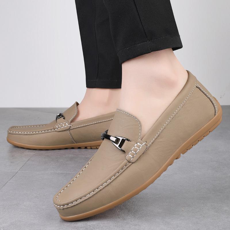 Fashion Handmade Moccasins Genuine Leather Loafers for Men Simple Business Male Walking Shoes Slip-On Flats Fashion Design Casual Shoes