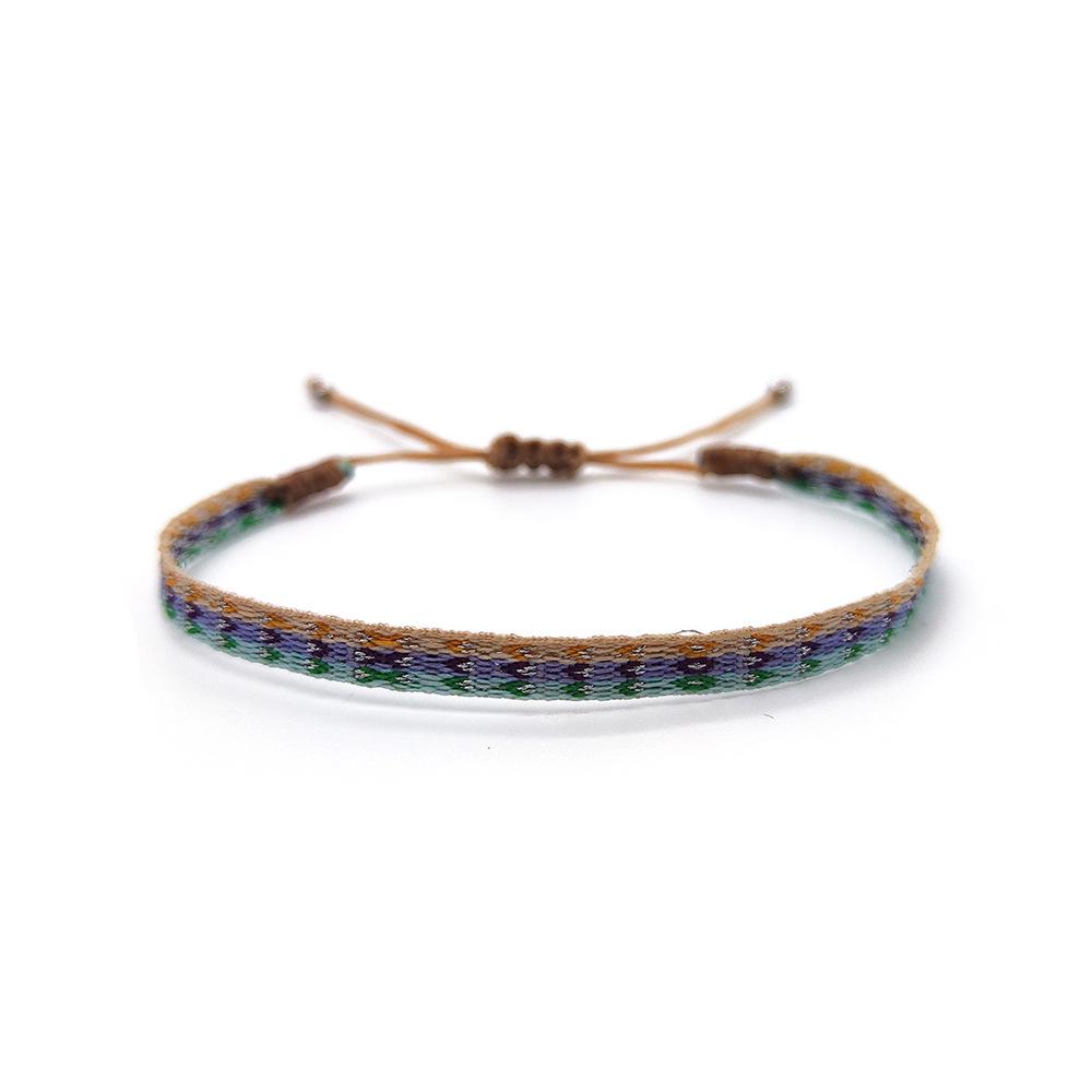 Colombian Ethnic Handmade Woven Pattern Bracelet - Retro Style for Girls
