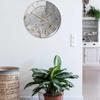 Clock Non Ticking, Marble Texture Round Frameless Wall Clocks Decorative for Home kitchen Room