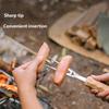 Metal Fork Head Barbecue Fork with Wooden Handle Twin-Tip Cooking Fork for Backyard Barbecue Meals and Kitchen Use