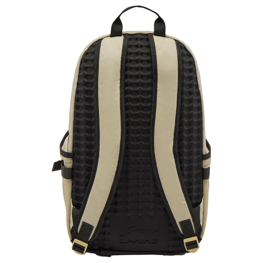 Li Ning Sports Life Collection Polyester Backpack Unisex Plain Khaki ABSV241-2