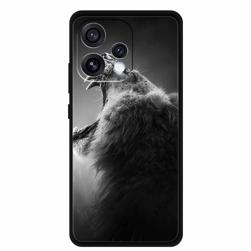 Case For Oppo Reno 15C 5G Colorful Flowers Black Soft Silicone TPU Phone Cases For Oppo Reno15 5G Shells Protection Bumper Funda
