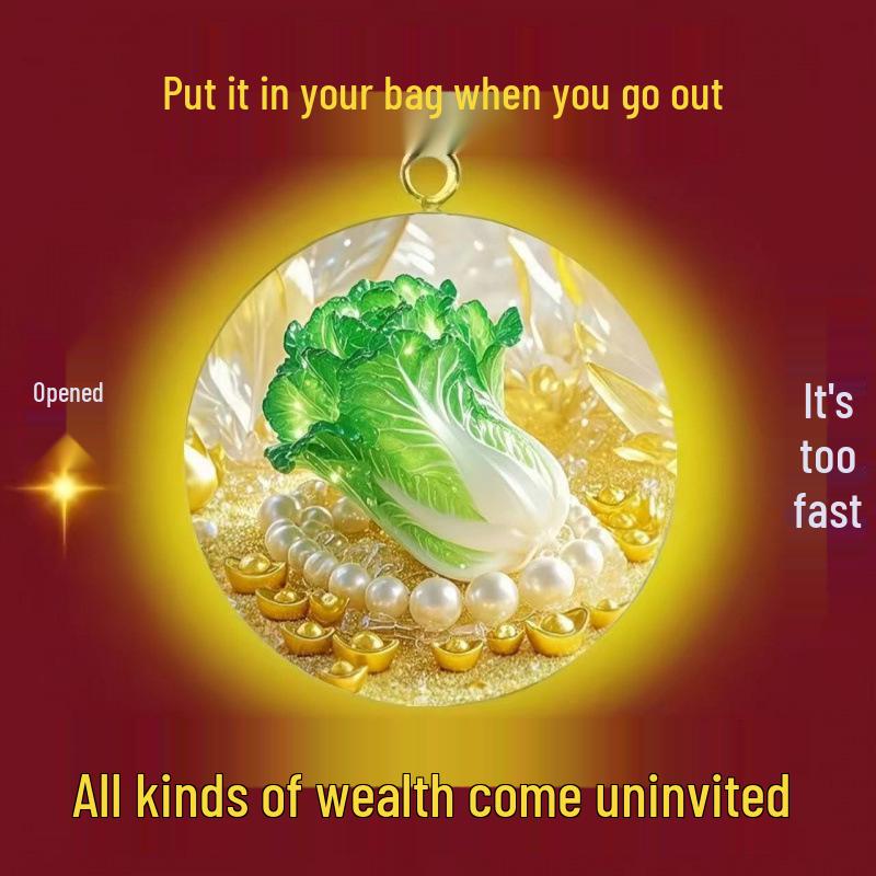 

30 мм Креативный кулон-брелок в виде капусты и лотоса для удачи и богатства