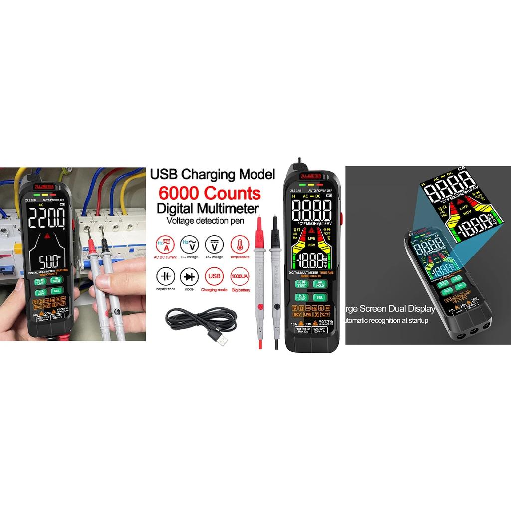 Smart SMD Tester Multimeter Auto Range Capacitance Resistance Diode Capacitor Rotable Tweezer LCD Display Digital Battery Tester