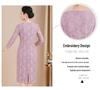 Spring 2025 Purple Mother-in-Law Formal Dress: Three-Quarter Sleeve, High-End, Plus-Size Skirt for Wedding Banquet.