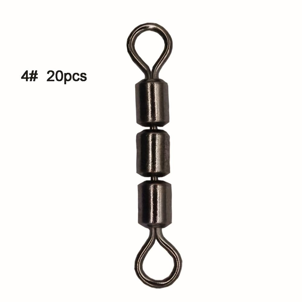 

20 Прочных вертлюжков с 3 роликами для дикой рыбалки с 3-звенной цепочкой - Идеально подходят для плавной работы прикормочных устройств C
