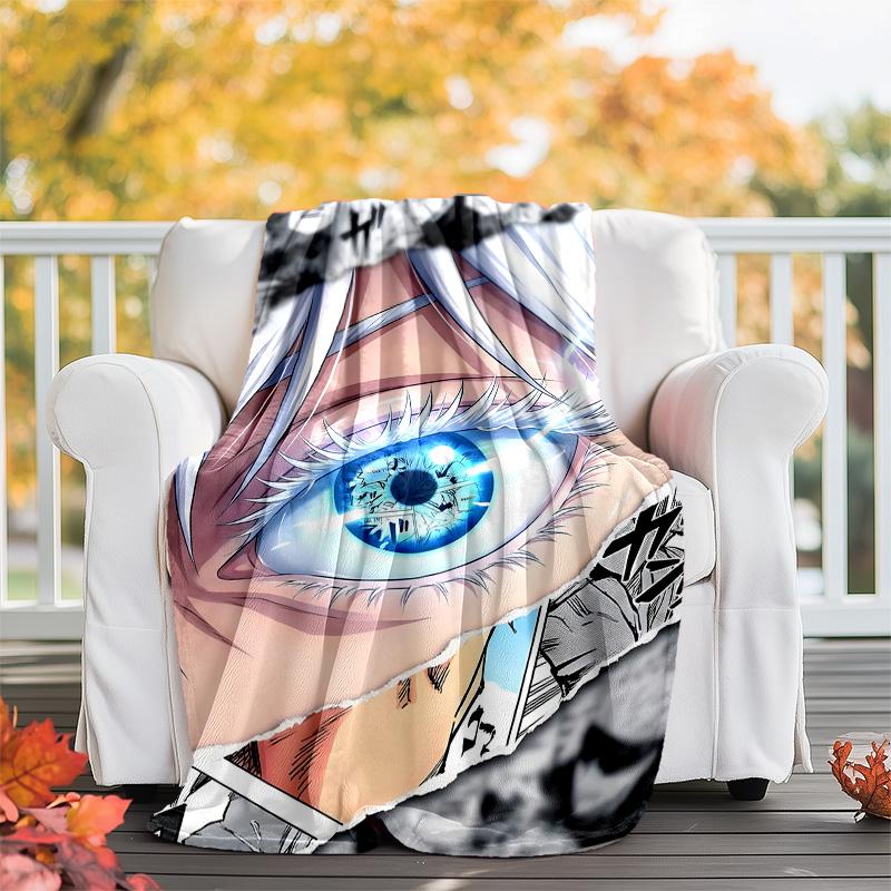 1pc Gojo Satoru (5) Theme Blanket - Digital Print, Polyester, Cozy for All Seasons, Perfect for Outdoor, and Travel