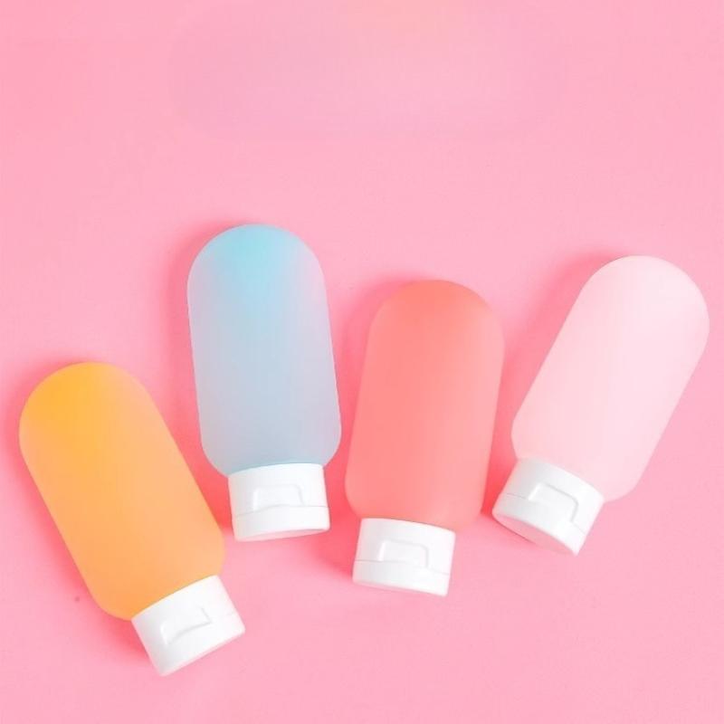 4Pcs/Set Travel Portable Extrusion Empty Bottle, 60ml Soft Lotion Container, Reusable Subpackaging Tube, Skin Care Sample Storage Bottle