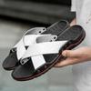 New Summer Style Sandals Men Leather Man Comfortable Classic Luxury Sandals Men Crisscross Zone Beach Shoes Male Casual Shoes