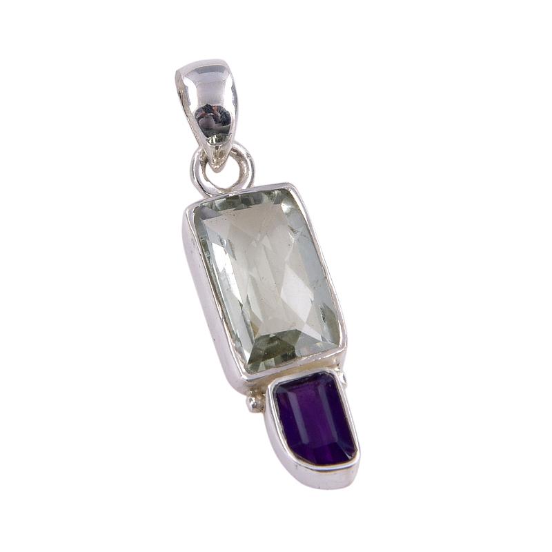 Natürlicher Amethyst, Amethyst Edelstein 925 Sterling Silber Geschenk Anhänger 1,50" R0c60