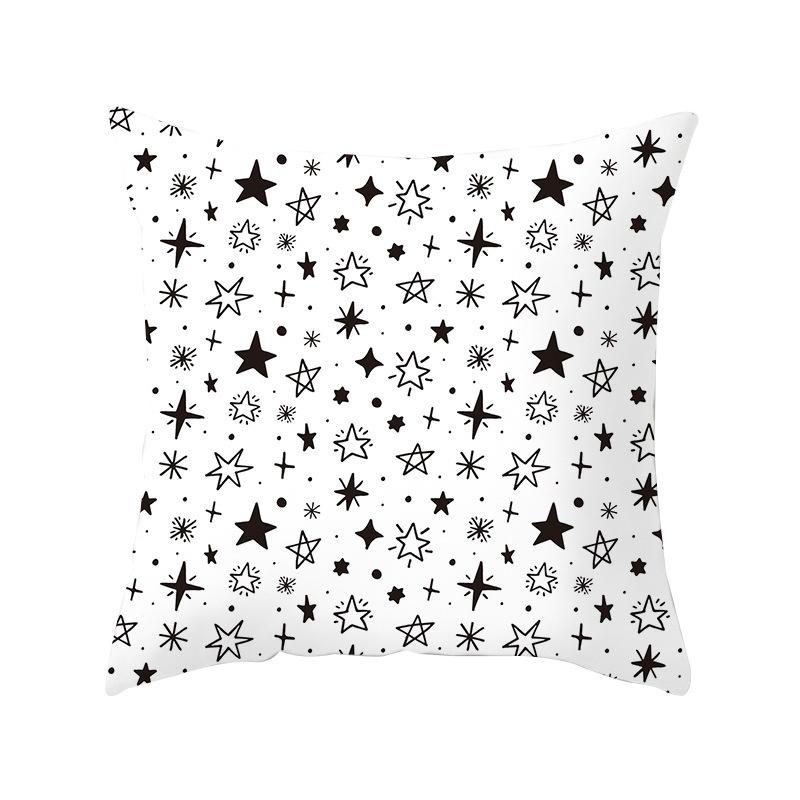 Simple Style Home Decoration Abstract Geometric Grid Black and White Lines Light Luxury Sofa Waist Support Pillow Cover Cushion