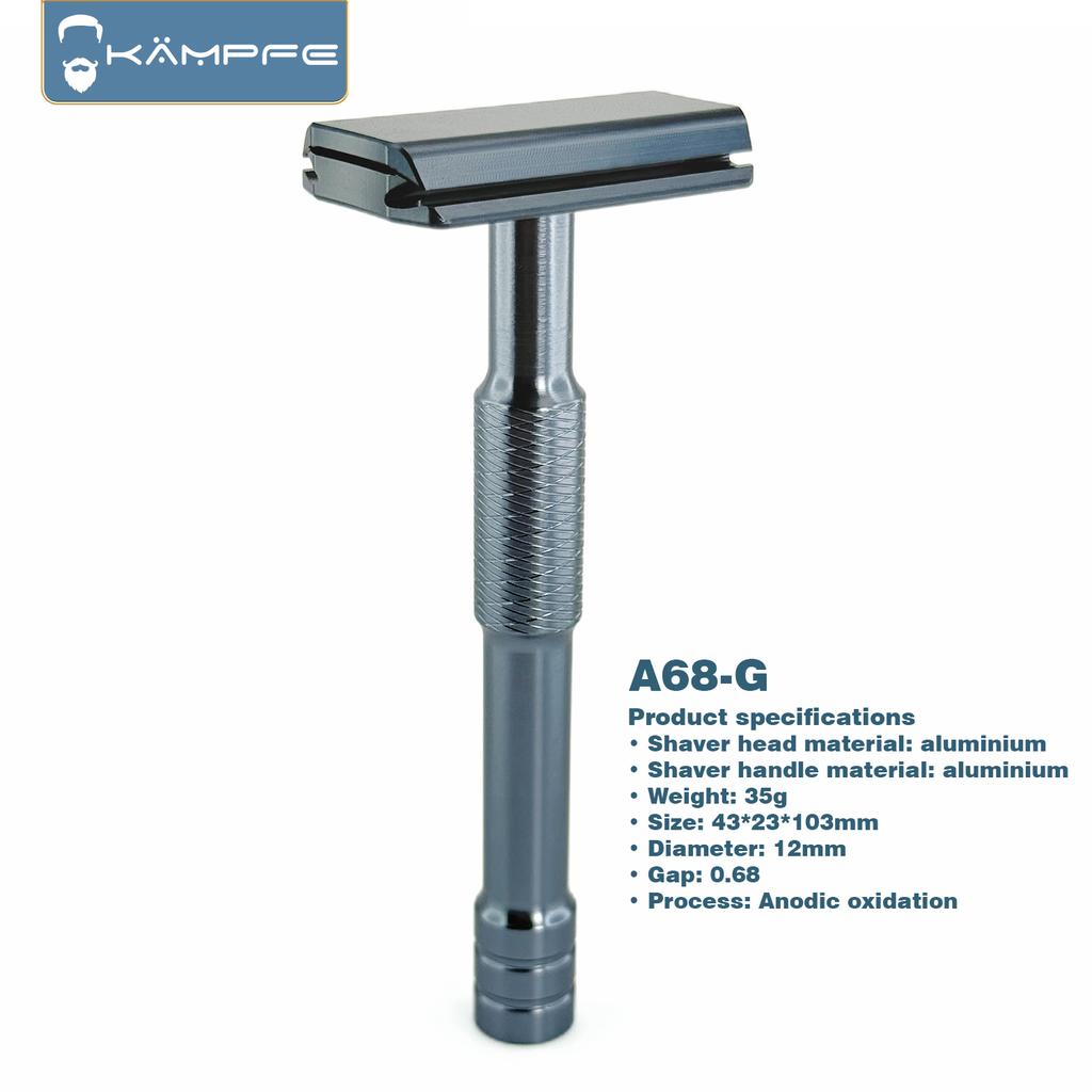 KAMPFE CNC Carving Closed Comb Double-Sided Aluminum Manual Safety Razor Classic Shaver Mild Scratcher for Men And Women Gift