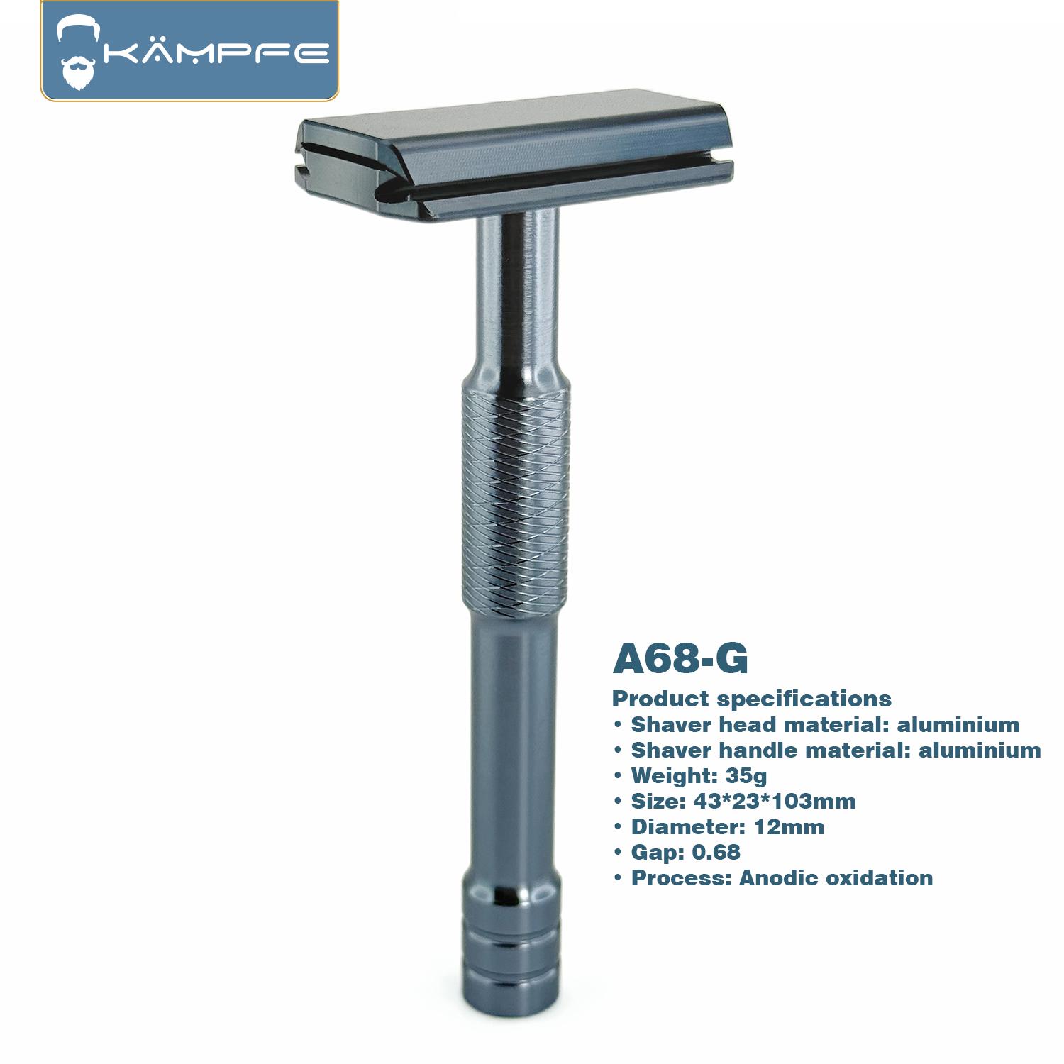 

KAMPFE CNC Carving Closed comb Double-Sided Aluminum Manual Safety Razor Classic Shaver Mild Scratcher for Men And Women Gift