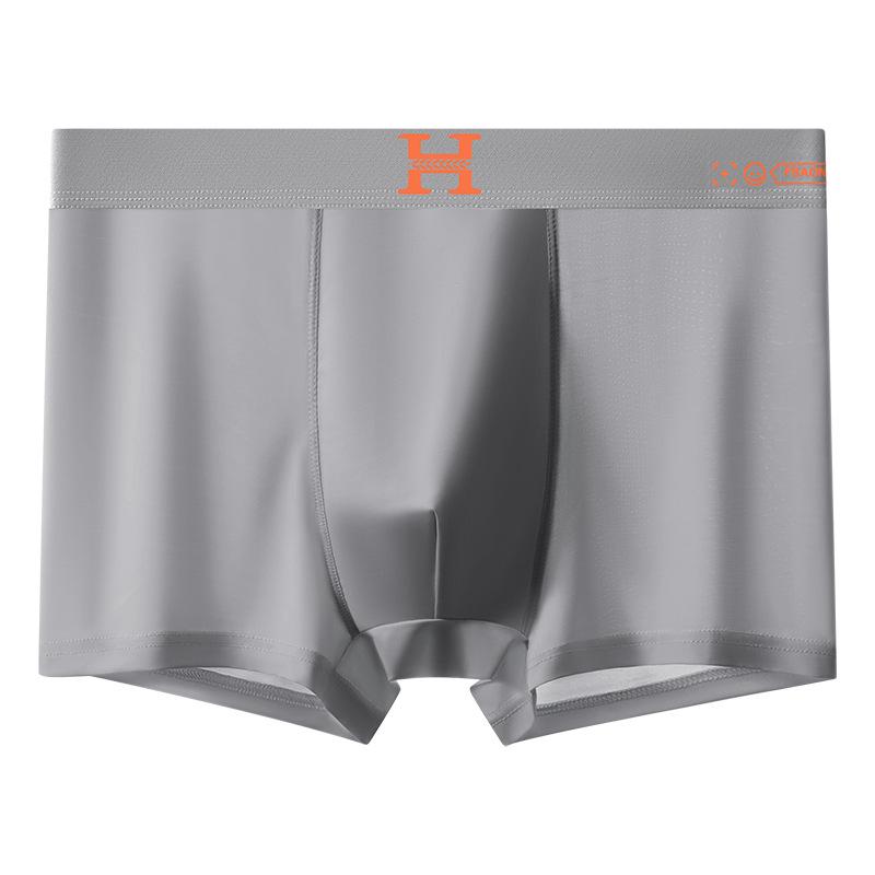 Ice Silk Men's Boxer Shorts - Ultra-thin, Comfortable, Magnet Crotch Briefs, Four-Corner Design