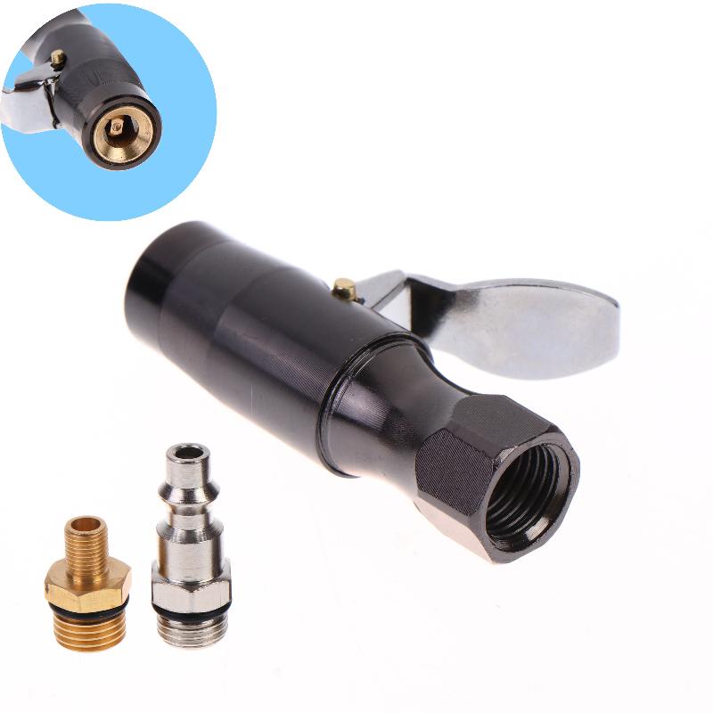 1 Set Diy Accessories 200Psi Tire Inflator Lock-On Air Chuck Dual-Jaw Designed For Schrader Valve Use No Leakage Home Garage