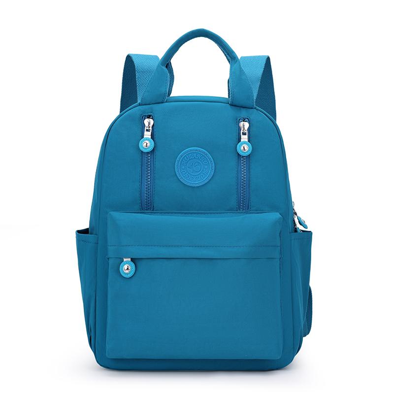 Solid Color Women's Backpack Large Capacity Nylon Backpack