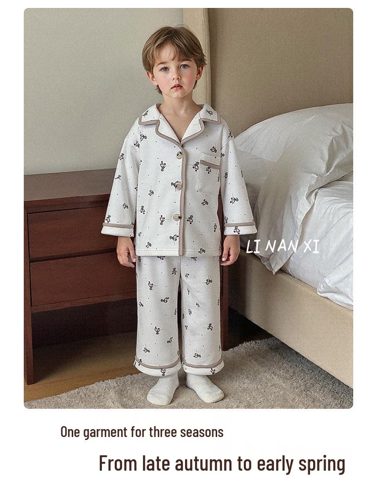 88233 Kids' Warm Fleece Pajama Set 2025 - Boys' Winter Homewear