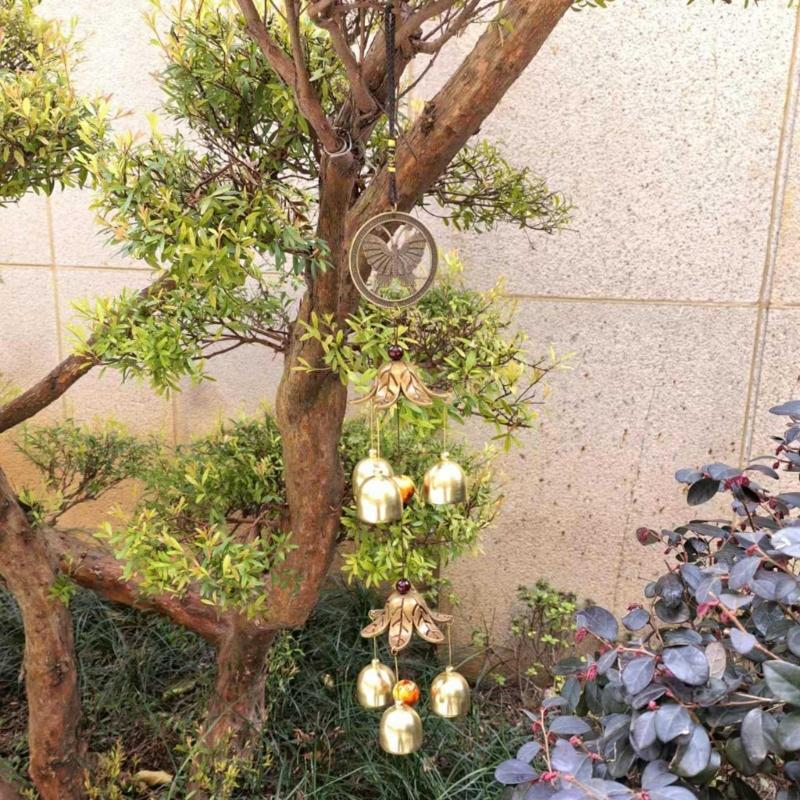 Butterfly Design Alloy Wind Chimes Rustproof Metal Hanging Bells Ornament For Home Office Shop Cultural Decoration