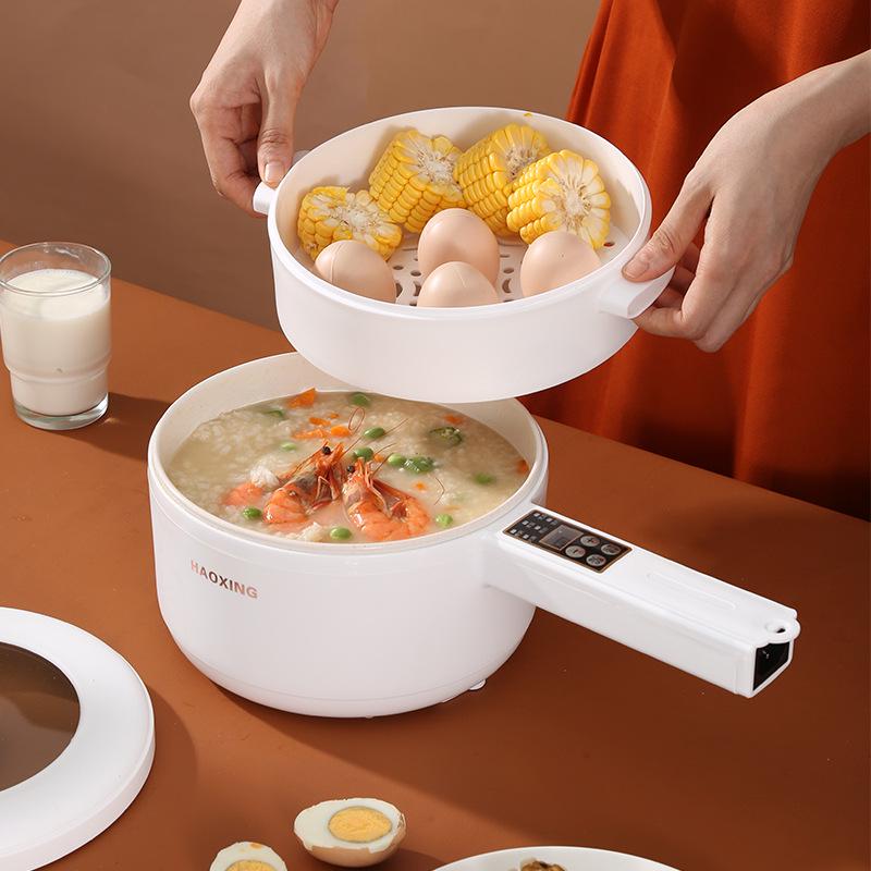 Electric Non-stick Multifunctional Cooking Pot with Long Handle for Dormitory and Household Use