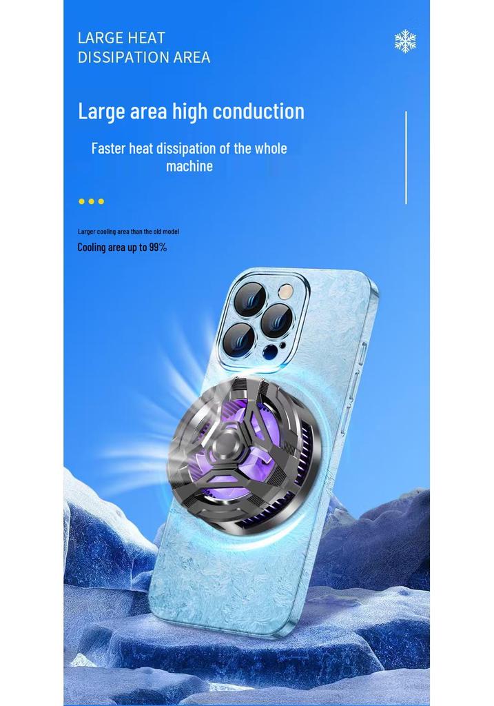 S25 Magnetic RGB Phone Cooler with Type-C Silent Semiconductor Refrigeration